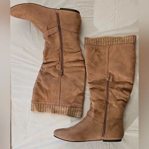 Shoe Dazzle Tan Heeled Boots NWOT SIZE 11 WC - Picture 5 of 13